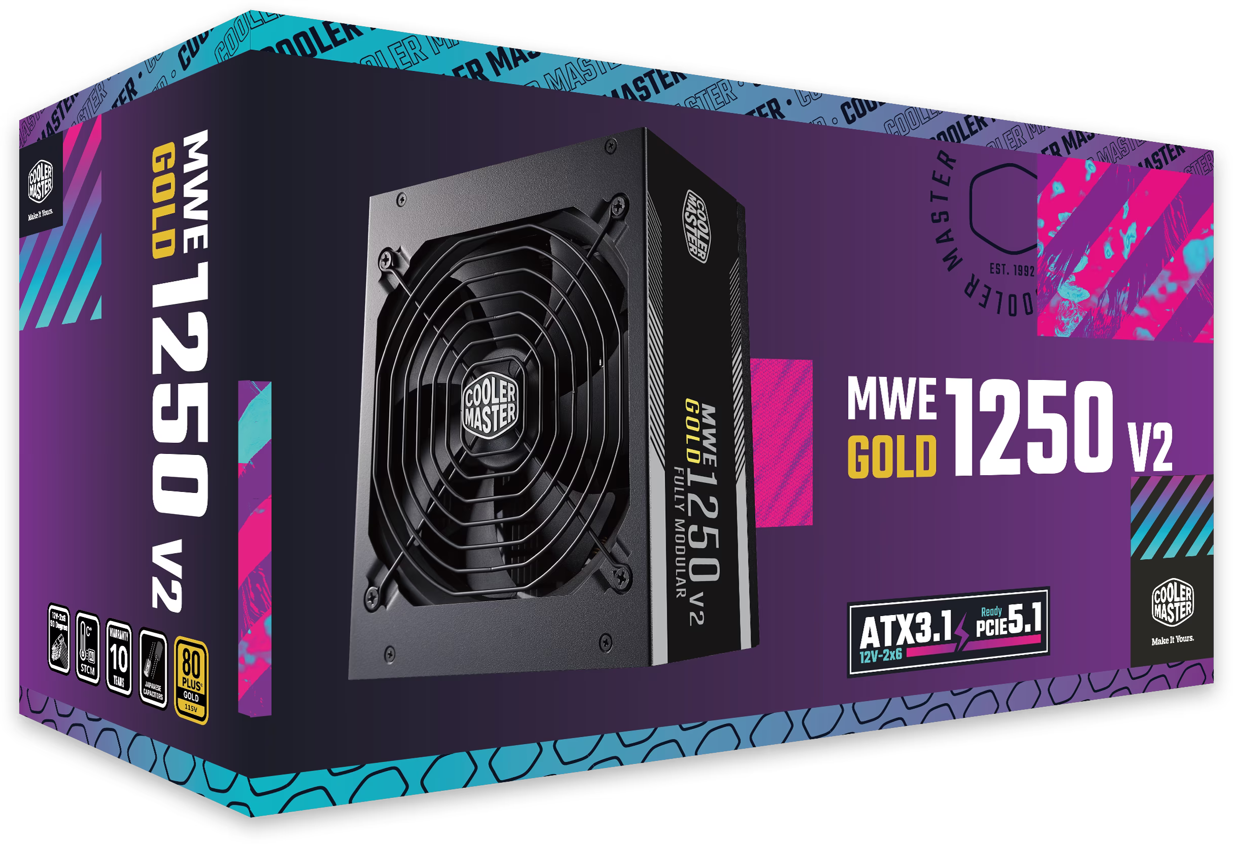 Cooler Master MWE Gold 1250 - V2 ATX 3.1 Cooler Master MWE Gold 1250 - V2 ATX 3.1